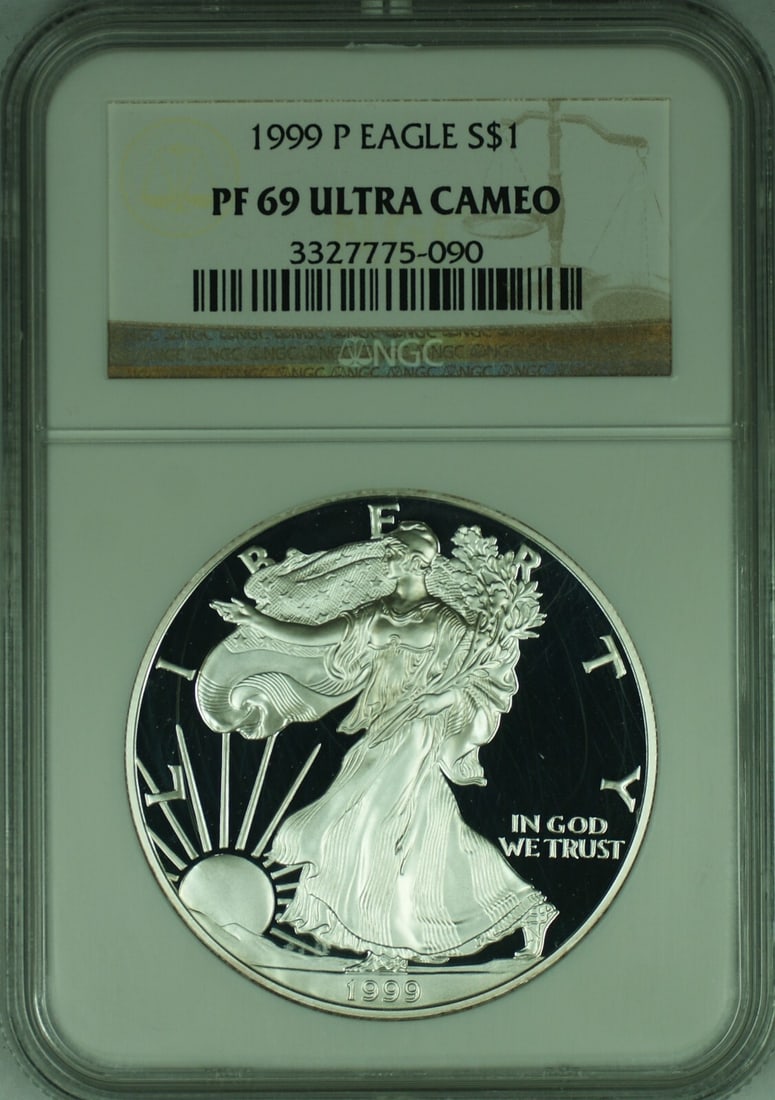 1999 Proof Silver Eagle Dollar NGC PF 69 Ultra Cameo Certified (1 of 2)
