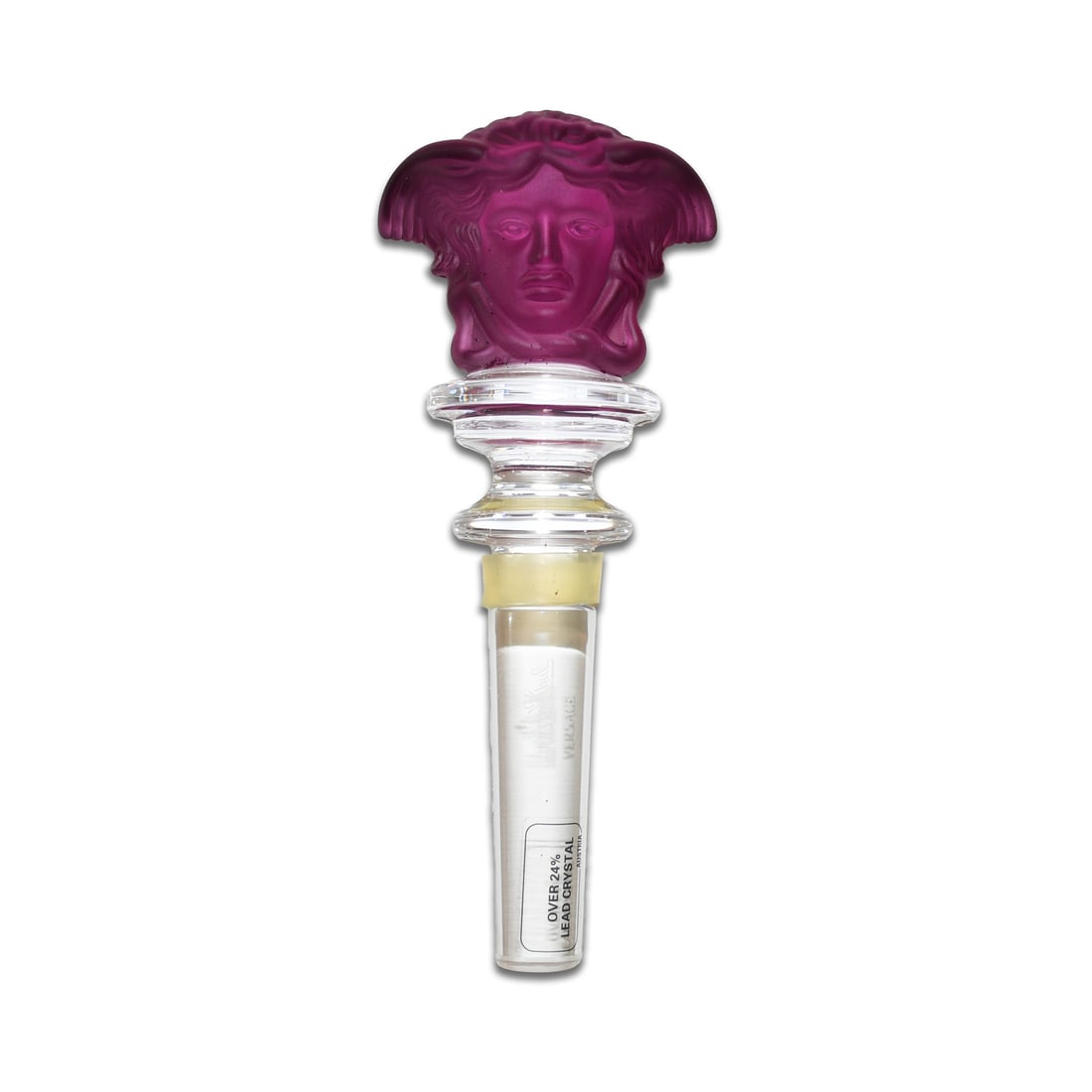 Rosenthal Versace Medusa Purple Crystal Wine Bottle Stopper 5in (1 of 4)