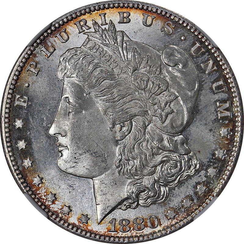 1880-S Morgan Silver Dollar NGC MS65 Uncirculated with Nice Luster: 1880-S Morgan Silver Dollar NGC MS65 Uncirculated with Nice Luster This 1880-S Morgan Silver Dollar, certified by NGC with a grade of MS65, exhibits excellent luster and a strong strike. The coin feat