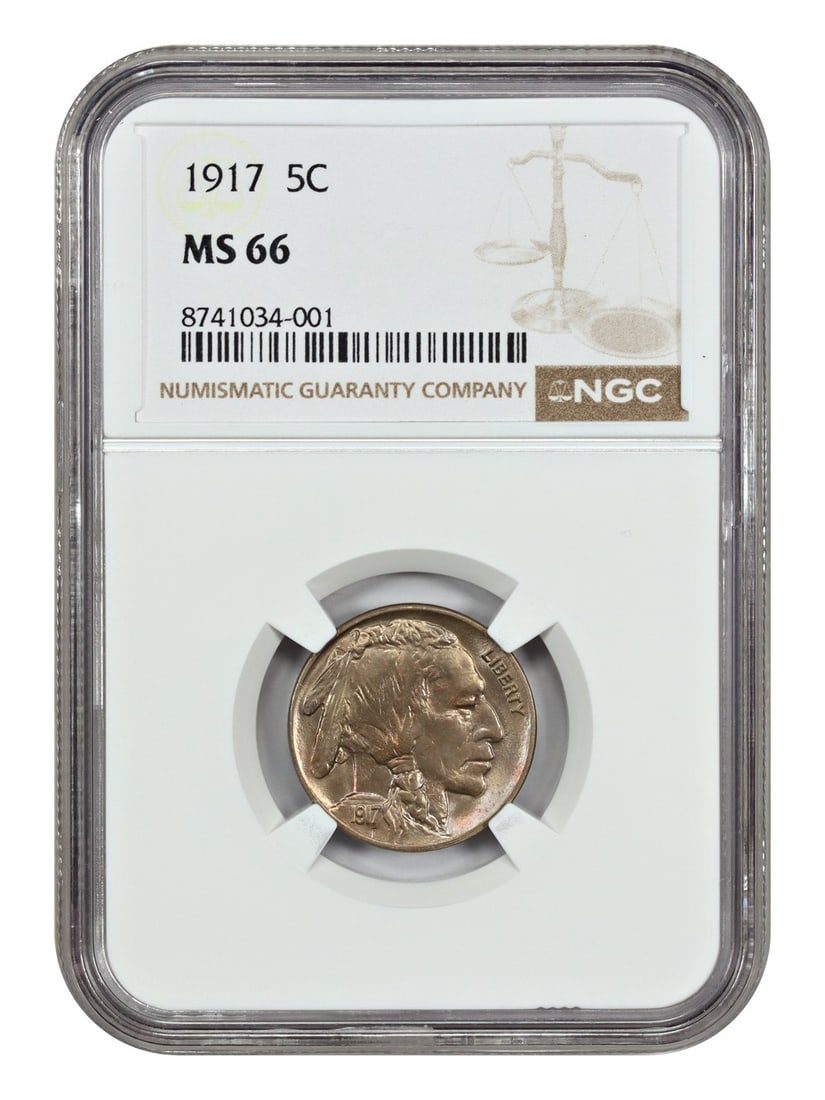 1917 Buffalo Nickel 5C NGC MS66 Uncirculated Gem (1 of 4)