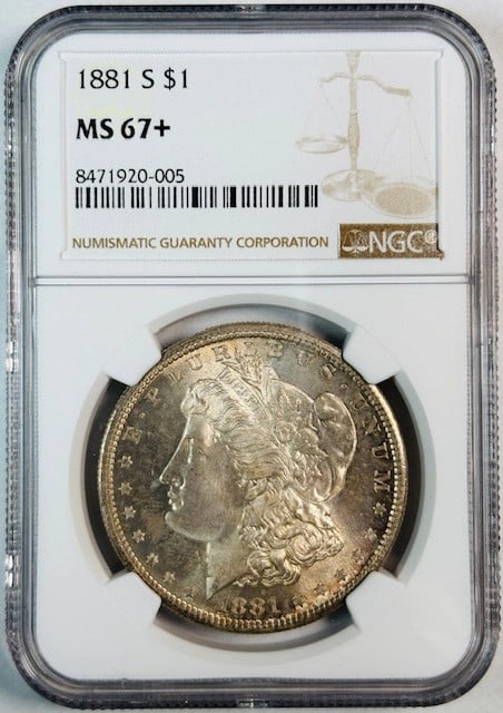 1881 S Morgan Silver Dollar NGC MS67+ Uncirculated (1 of 2)