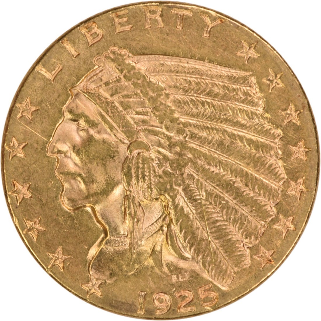 1925 Denver Mint $2.50 Indian Head Gold Coin AU Grade Uncertified (1 of 2)