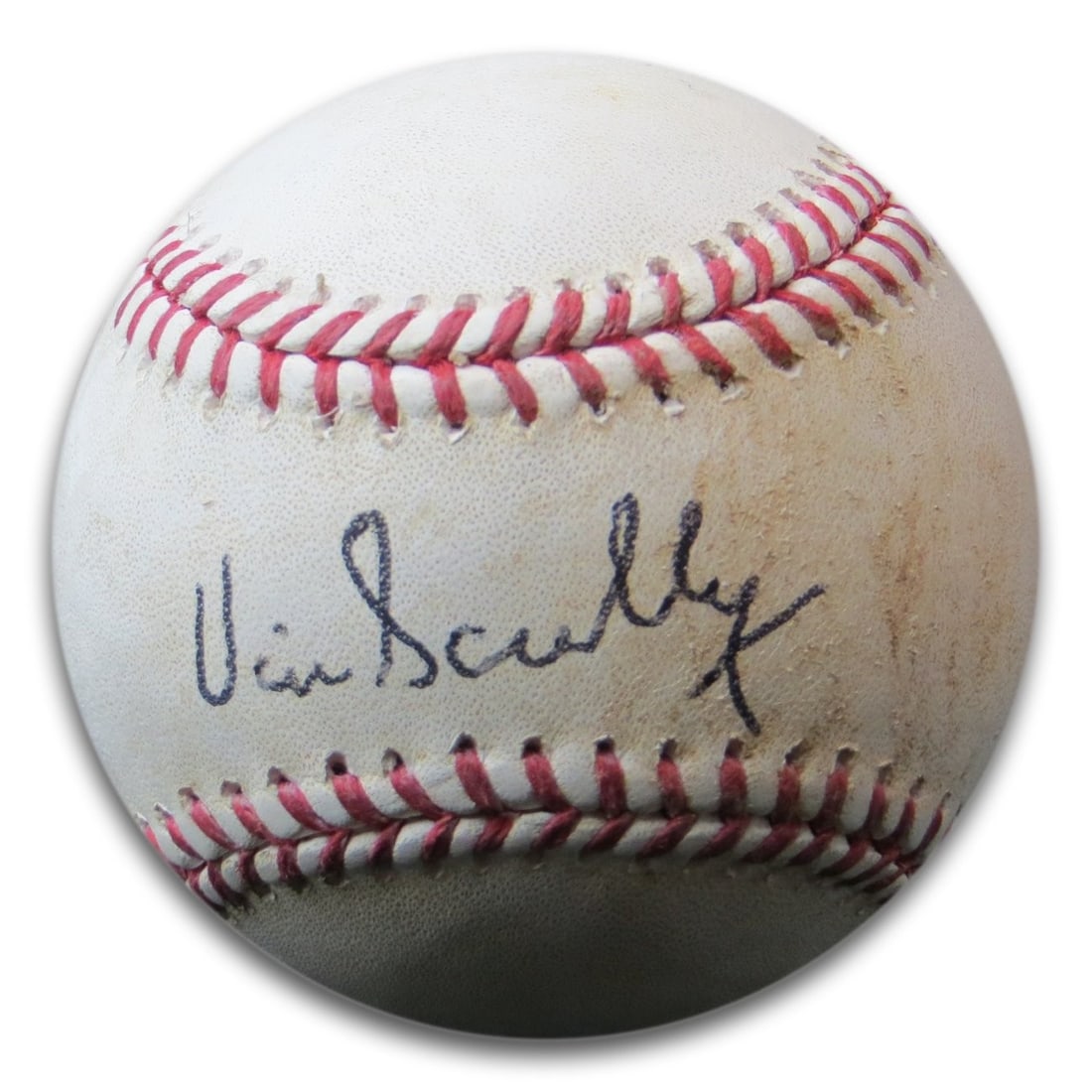 Vin Scully Autographed Game Used Baseball with Beckett Authentication: Vin Scully Autographed Game Used Baseball with Beckett Authentication This Vin Scully signed autographed game-used baseball is a remarkable piece for any Los Angeles Dodgers fan. Certified as an origi