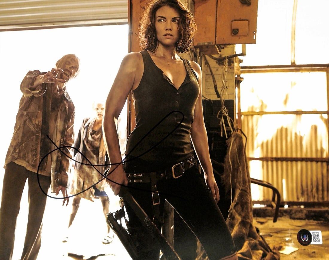 Lauren Cohan Signed 11x14 Maggie Greene Photograph Beckett Certified: Lauren Cohan Signed 11x14 Maggie Greene Photograph Beckett Certified This is an autographed 11x14 photograph of actress Lauren Cohan, who portrayed "Maggie Greene" in the acclaimed TV series The Walki