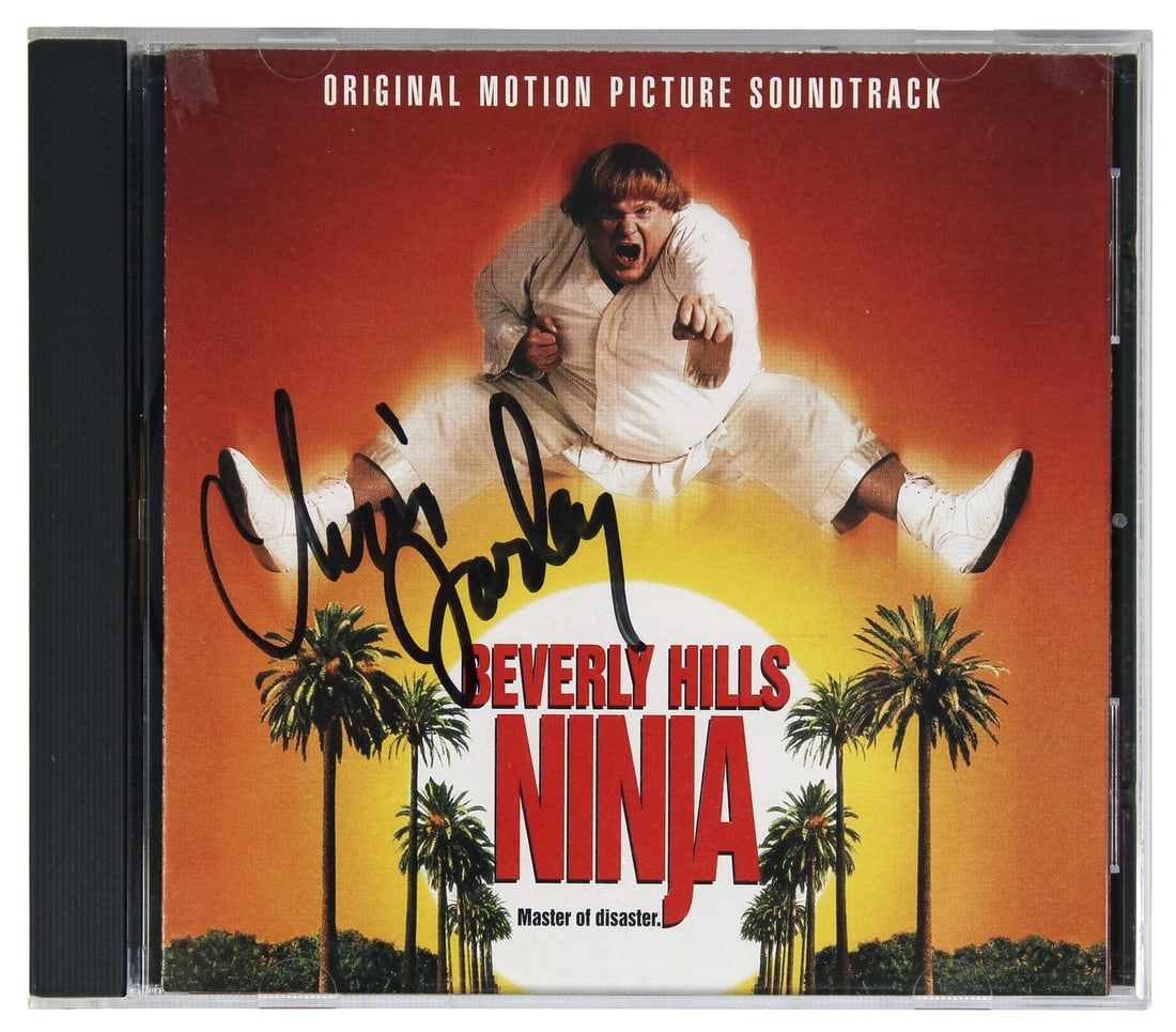 Chris Farley Signed Beverly Hills Ninja CD Insert with Disk JSA COA: Chris Farley Signed Beverly Hills Ninja CD Insert with Disk JSA COA This authentic signed Beverly Hills Ninja CD insert, complete with disk, has been personally signed by the late Chris Farley, a belo
