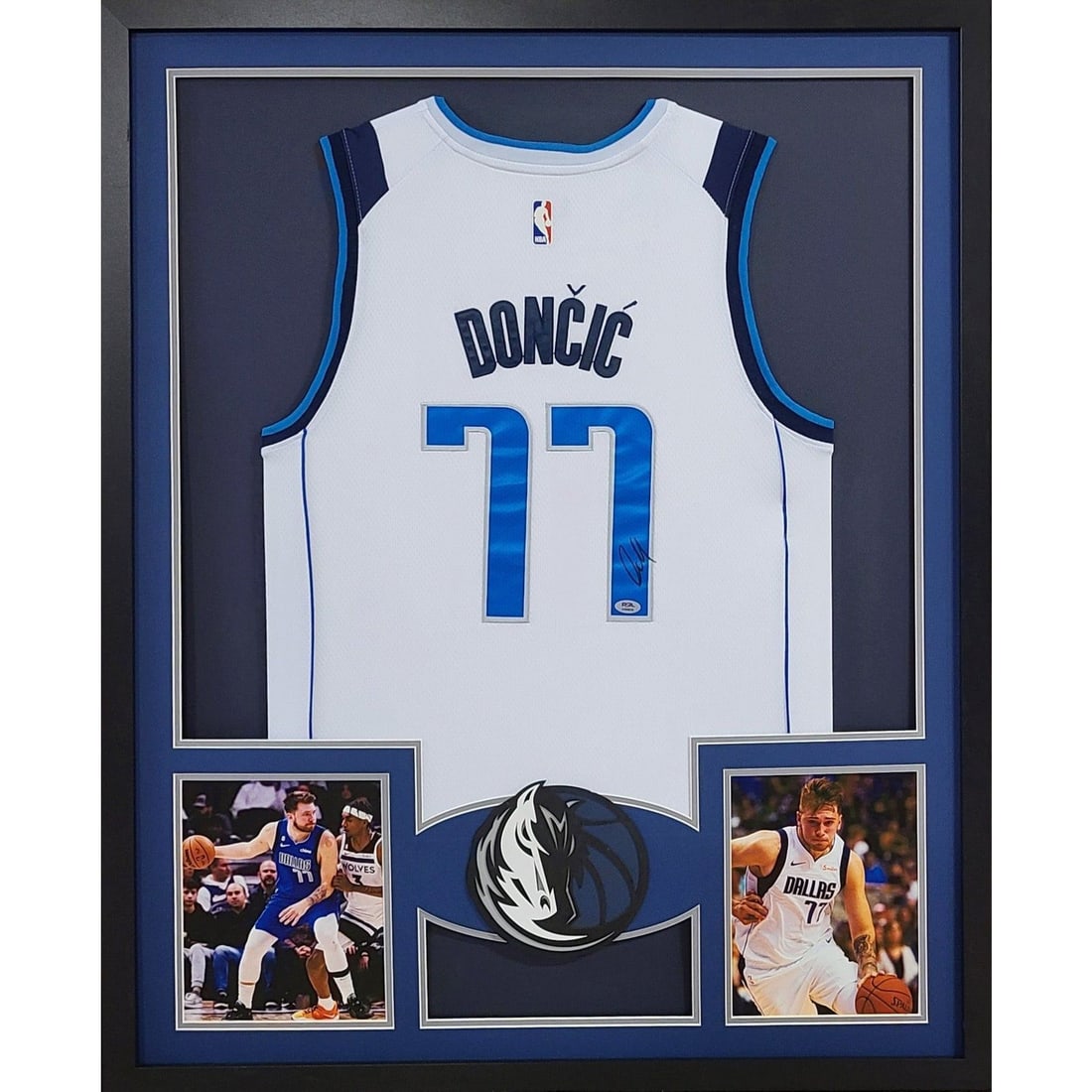 Luka Doncic Autographed Framed Jersey PSA/DNA Dallas Mavericks 42x34: Luka Doncic Autographed Framed Jersey PSA/DNA Dallas Mavericks 42x34 This autographed Luka Doncic framed jersey is a must-have for any Dallas Mavericks fan. Authenticated by PSA/DNA, a trusted name in