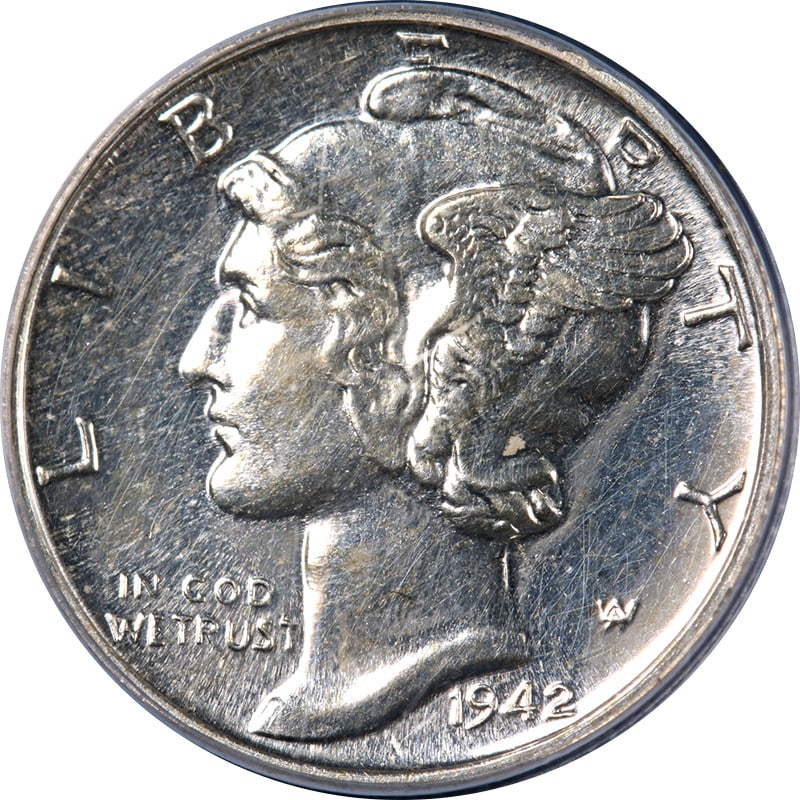 1942 Mercury Dime Proof PCGS PR64 Stunning Luster Strong Strike: 1942 Mercury Dime Proof PCGS PR64 Stunning Luster Strong Strike This stunning 1942 Mercury Dime Proof showcases superb eye appeal with its fantastic luster and strong strike. The coin is certified by