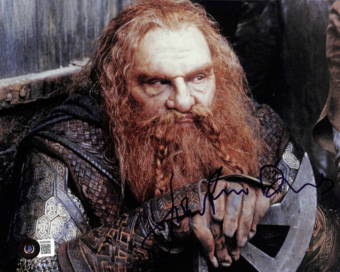 Autographed 8x10 Photo by John Rhys-Davies Beckett Certified Lord of the Rings: Autographed 8x10 Photo by John Rhys-Davies Beckett Certified Lord of the Rings This is an original 8x10 photograph featuring John Rhys-Davies, who portrayed "Gimli" in The Lord of the Rings. The photo