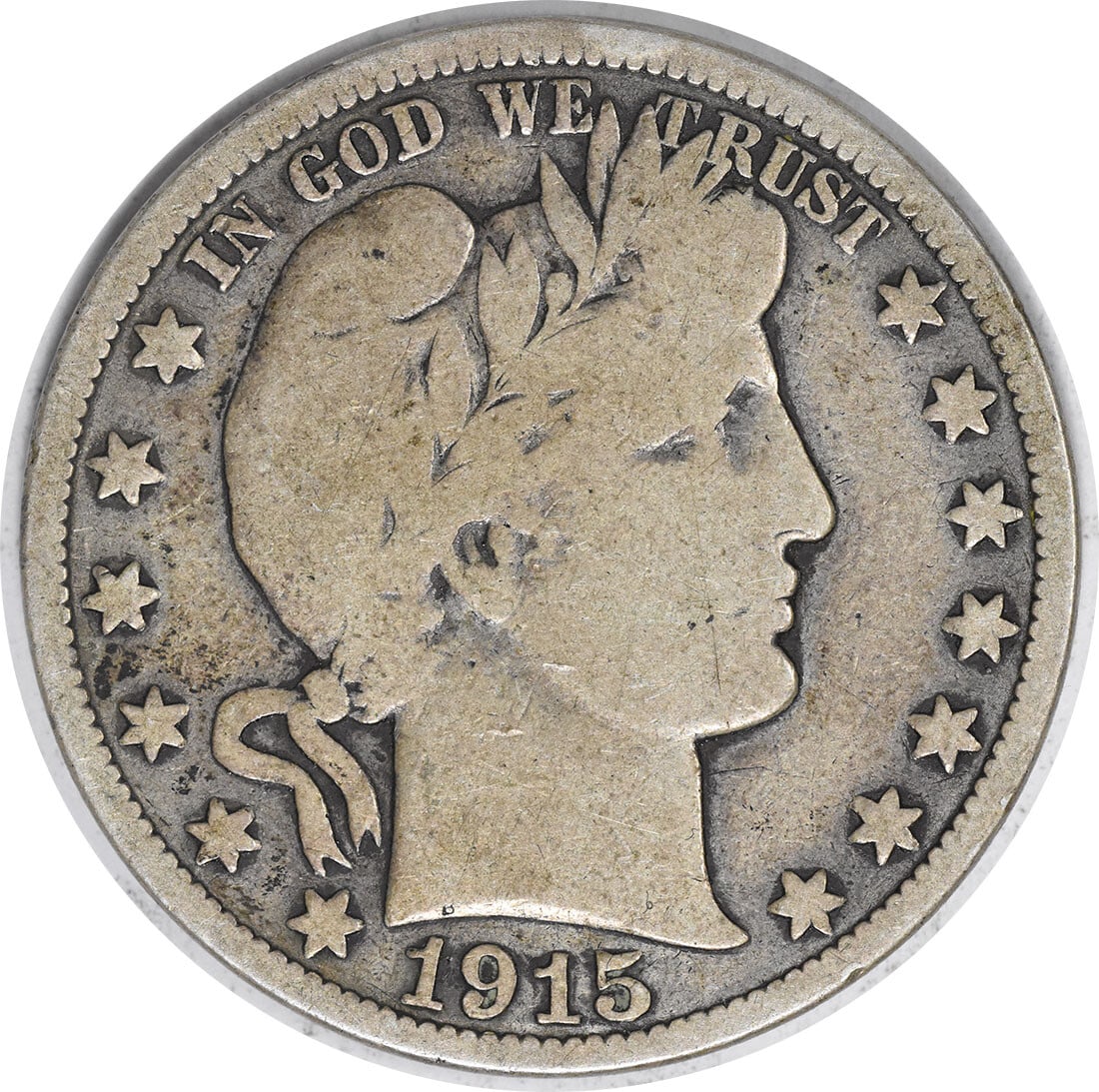 1915 Philadelphia Barber Half Dollar VG Grade Uncertified Silver Coin: 1915 Philadelphia Barber Half Dollar VG Grade Uncertified Silver Coin This 1915 Barber Half Dollar is a circulated coin from the United States, designed by Charles E. Barber and minted in Philadelphia