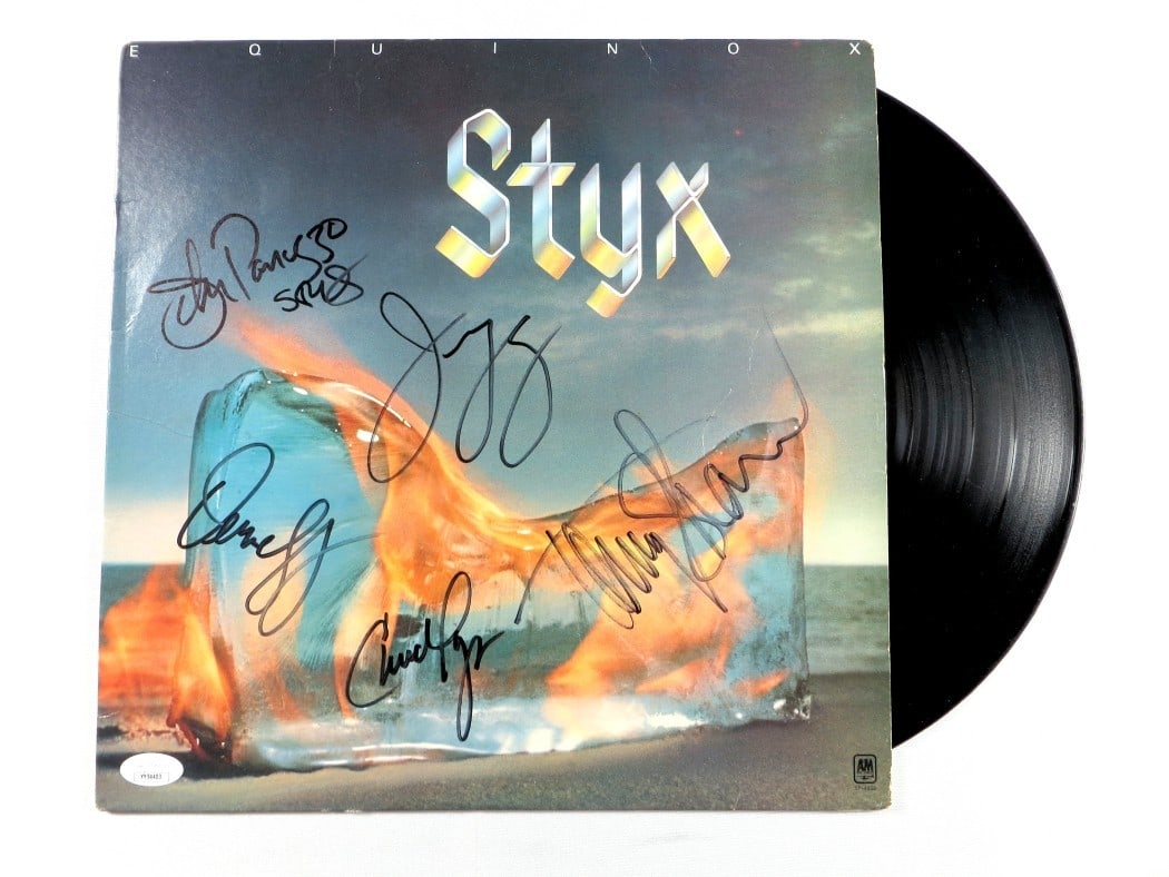 Styx Band Autographed Album Cover Signed by 5 JSA Certified (1 of 4)