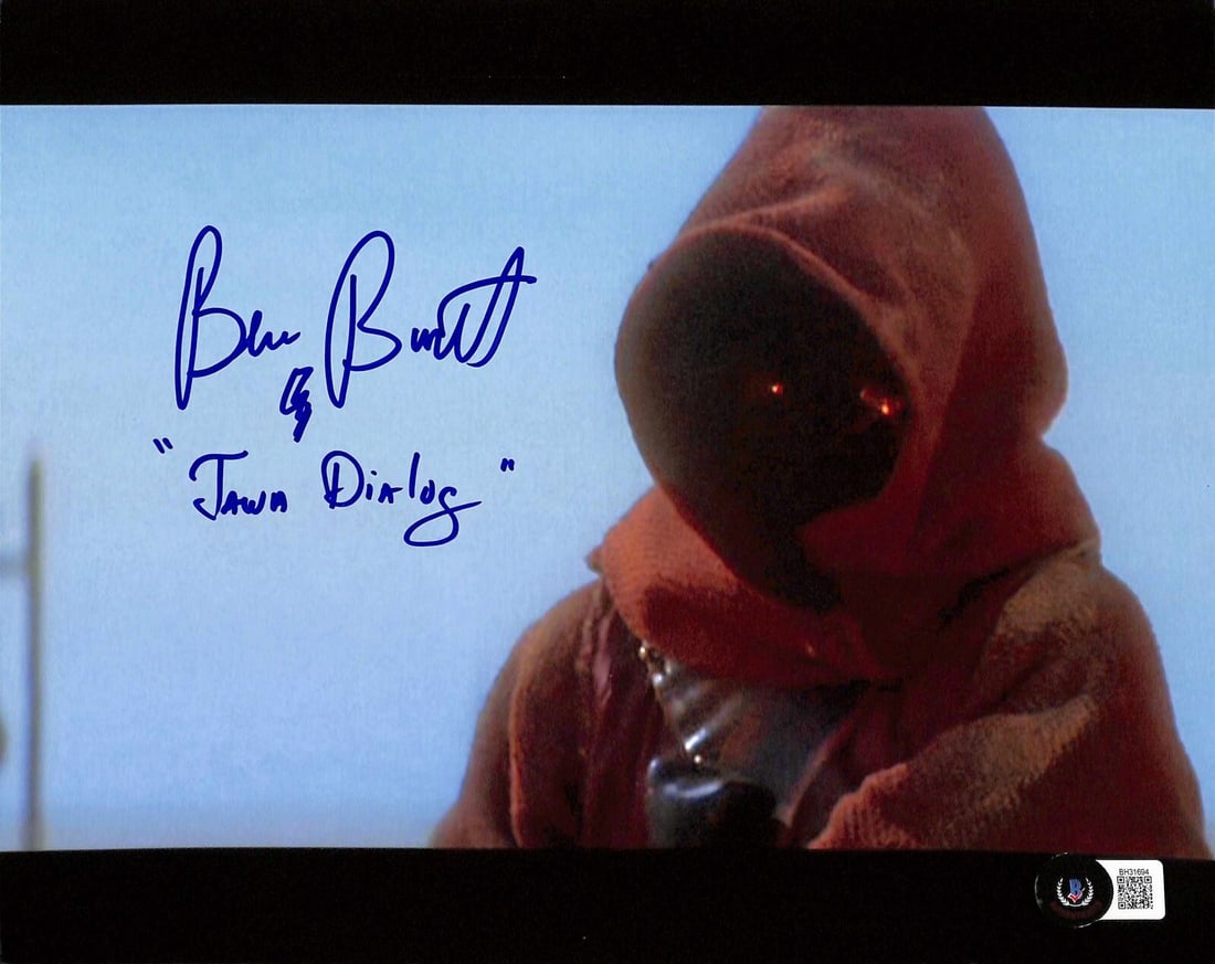 8x10 Ben Burtt Signed Star Wars Jawa Dialog Photo Beckett Authenticated: 8x10 Ben Burtt Signed Star Wars Jawa Dialog Photo Beckett Authenticated This is an original 8x10 photograph signed by Ben Burtt, the renowned sound designer for Star Wars. The photo is autographed in