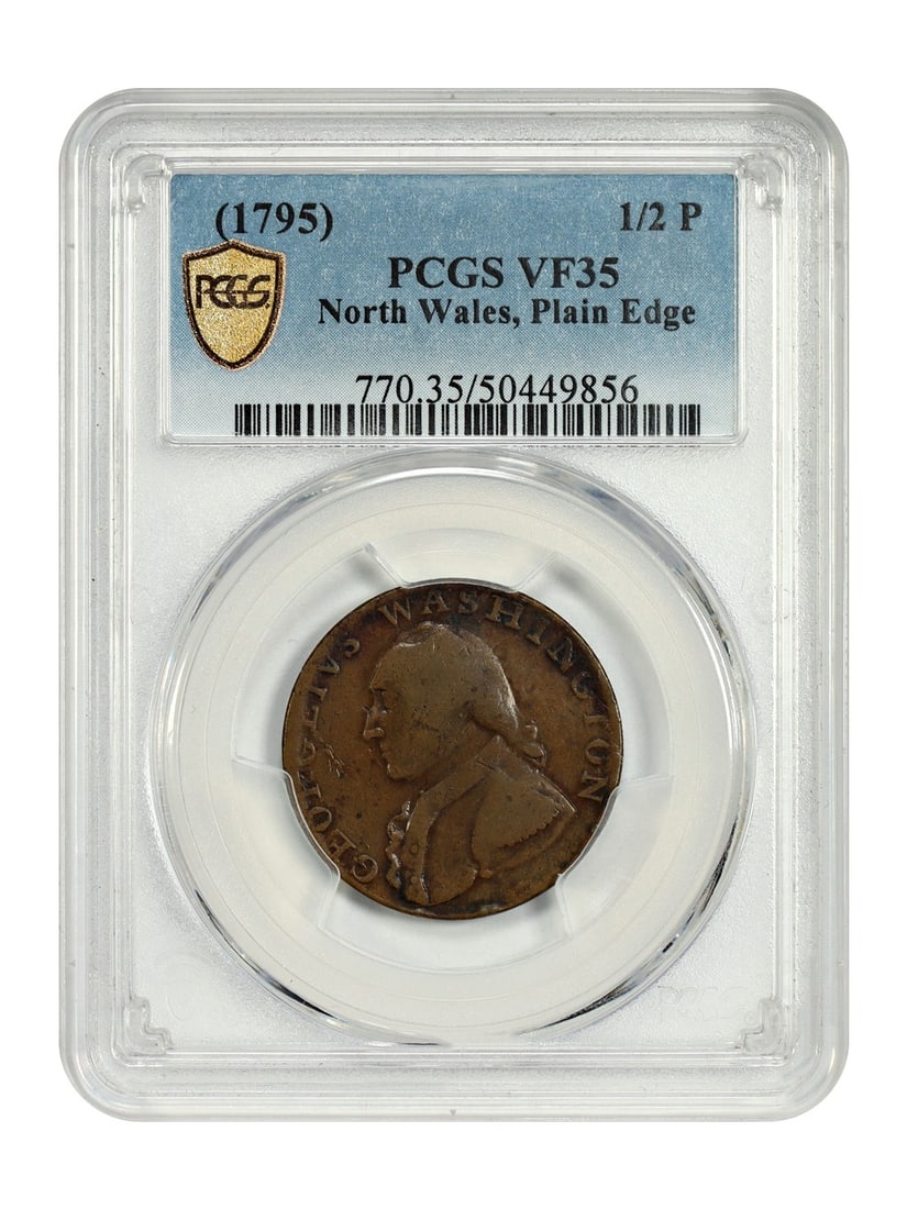 1795 North Wales Half Penny PCGS VF35 Colonial Coin (1 of 4)