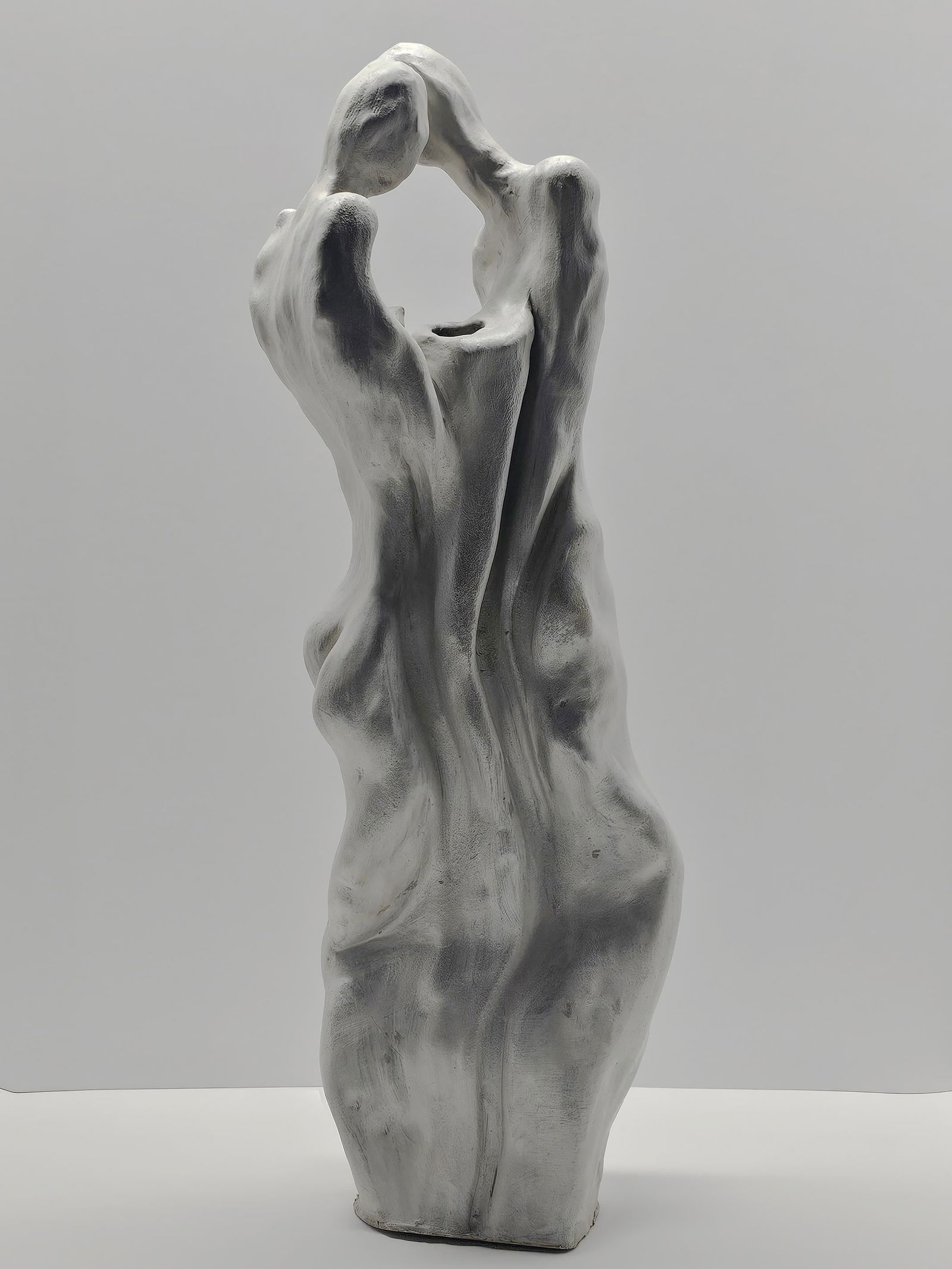 Lika Brutyan Lovers 1 Contemporary Ceramic Abstract Sculpture 23 x 9: Lika Brutyan Lovers 1 Contemporary Ceramic Abstract Sculpture 23 x 9 Discover the enchanting "Lovers 1" Ceramic Abstract Sculpture, a captivating piece that stands at a height of 23 inches and a width