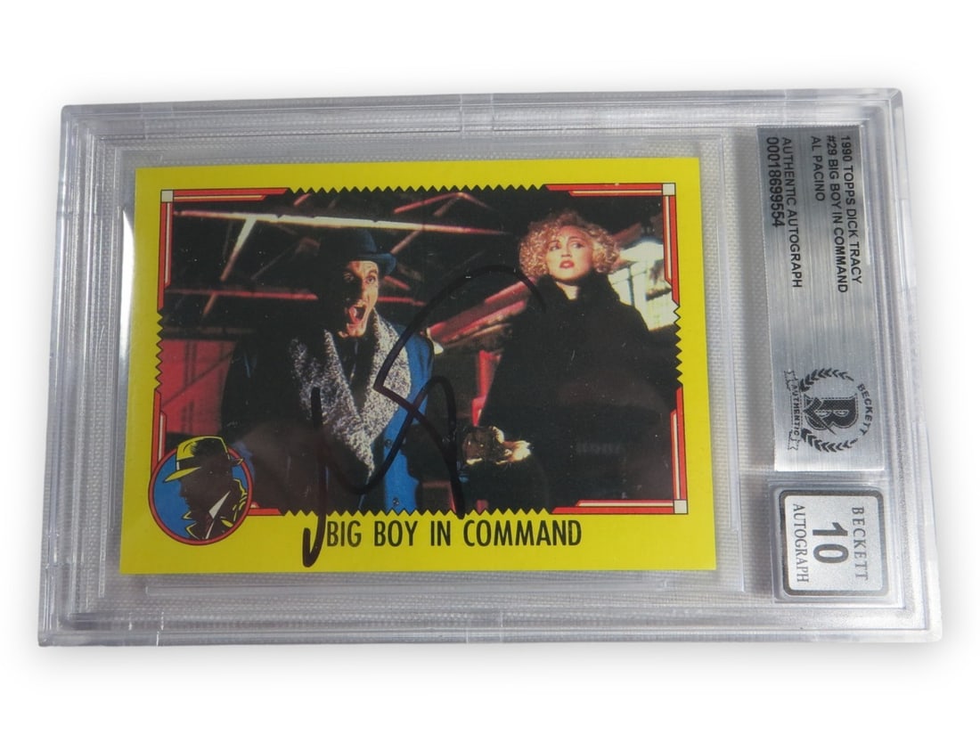 1990 Topps Dick Tracy Card 29 Signed by Al Pacino Beckett Authenticated: 1990 Topps Dick Tracy Card 29 Signed by Al Pacino Beckett Authenticated This is an original 1990 Topps #29 trading card from the movie Dick Tracy, autographed by Al Pacino. The autograph has been auth