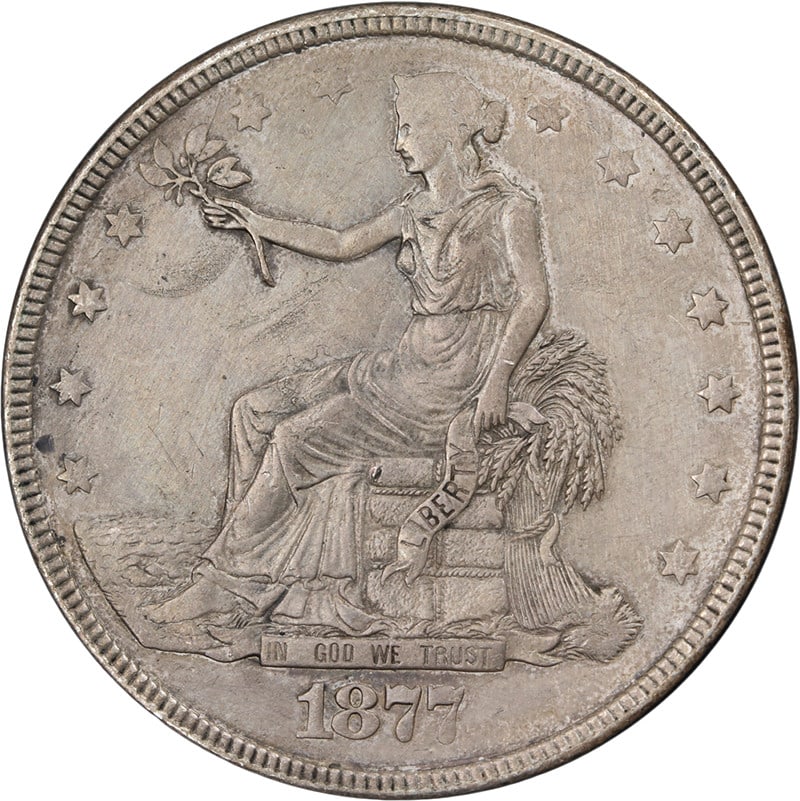 1877-P Trade Dollar XF Details Silver Coin Circulated (1 of 2)