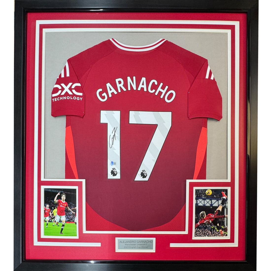Framed Alejandro Garnacho Signed Jersey with Beckett COA 35x39 (1 of 2)