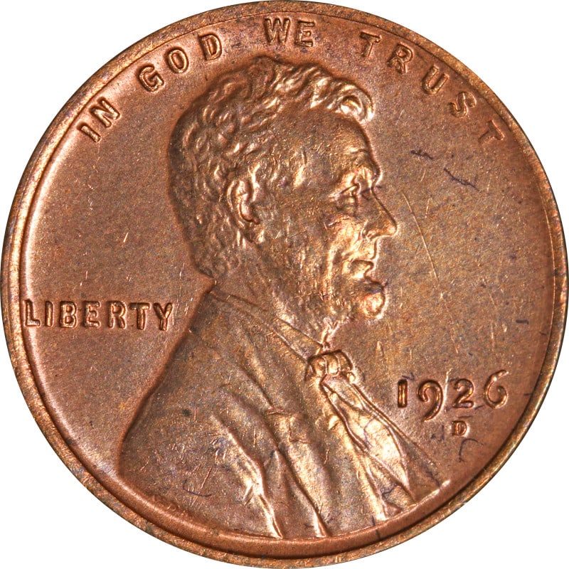 1926 Denver Mint Lincoln Wheat Copper Cent: 1926 Denver Mint Lincoln Wheat Copper Cent This is a 1926-D Lincoln Cent composed of copper. The coin was minted in Denver and is circulated. It is uncertified and offered in pre-owned condition. Spec