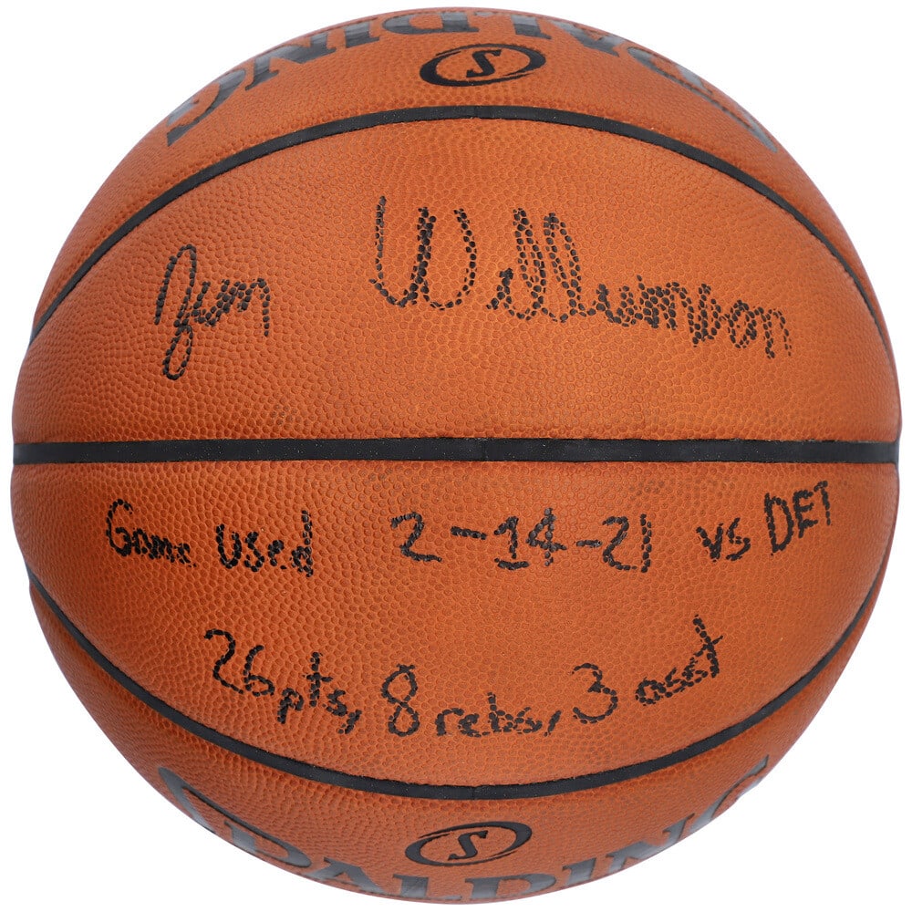 Zion Williamson Signed Game Used Basketball with Inscription NBA COA (1 of 7)