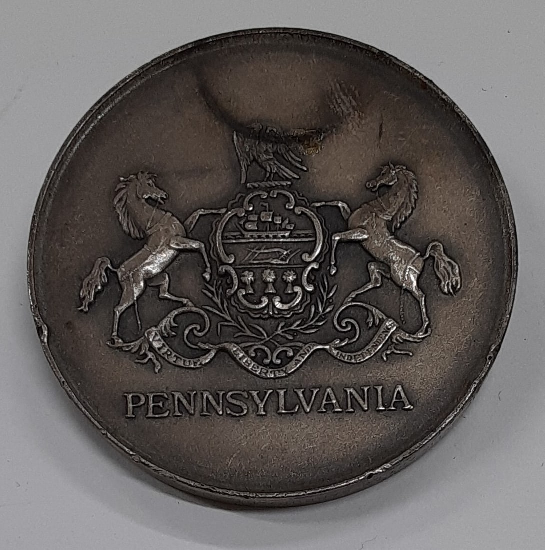 Pennsylvania 1976 .925 Silver Commemorative Medal 53g 43mm by Medallic Art Co (1 of 4)