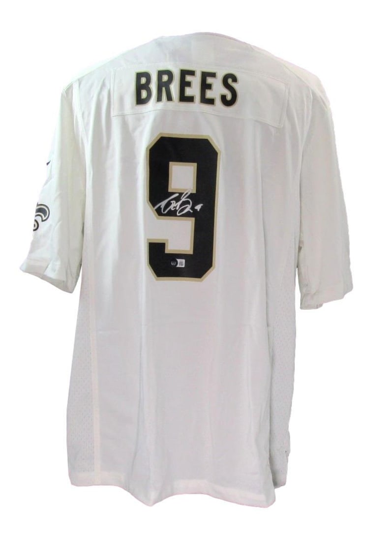 Drew Brees Autographed White Nike Saints Jersey BAS Beckett (1 of 7)