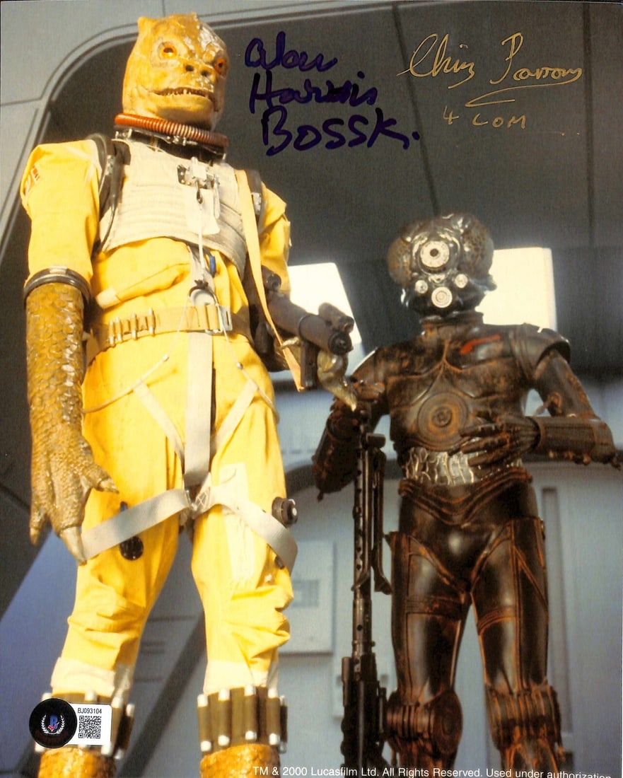 Star Wars ESB Bounty Hunters Signed 8x10 Photo Beckett Certified: Star Wars ESB Bounty Hunters Signed 8x10 Photo Beckett Certified This stunning 8x10 color photograph features the iconic Bounty Hunters from Star Wars: The Empire Strikes Back, signed by Alan Harris a