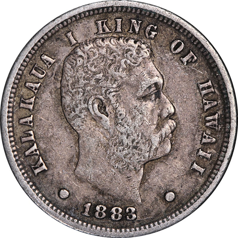 1883 Hawaii 10c Coin Choice XF/AU Strong Strike Superb Eye Appeal: 1883 Hawaii 10c Coin Choice XF/AU Strong Strike Superb Eye Appeal This 1883 Hawaii 10c coin exhibits superb eye appeal and a strong strike, making it an exceptional addition to any collection. The coi