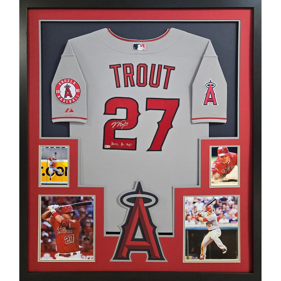 Mike Trout Autographed Framed Jersey MLB COA Los Angeles Angels (1 of 2)