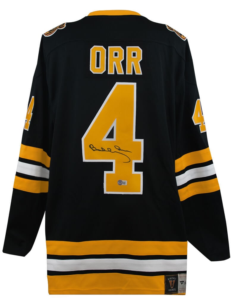 Bobby Orr Signed Bruins Black Fanatics Premier Jersey Beckett COA: Bobby Orr Signed Bruins Black Fanatics Premier Jersey Beckett COA Celebrate the legacy of hockey legend Bobby Orr with this signed Boston Bruins black Fanatics Premier Hockey Jersey. This original ite