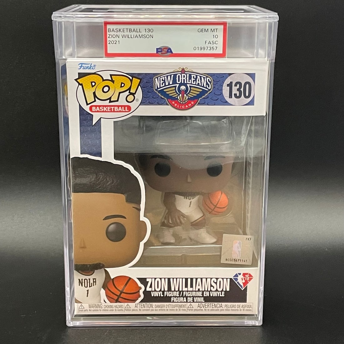 Zion Williamson Funko Pop #130 PSA GEM 10 FASC Pelicans (1 of 6)