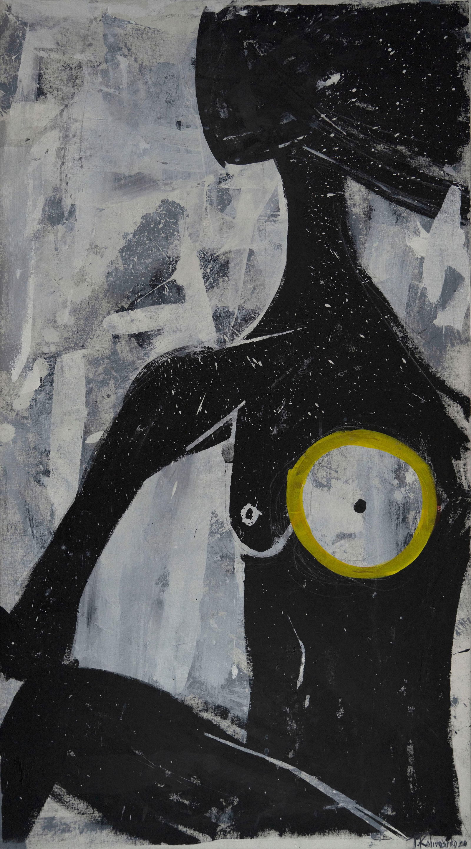 Abstract Acrylic Painting What do u see here What could it be 1 by Tetiana Kalivoshko 54 x 30 (1 of 3)