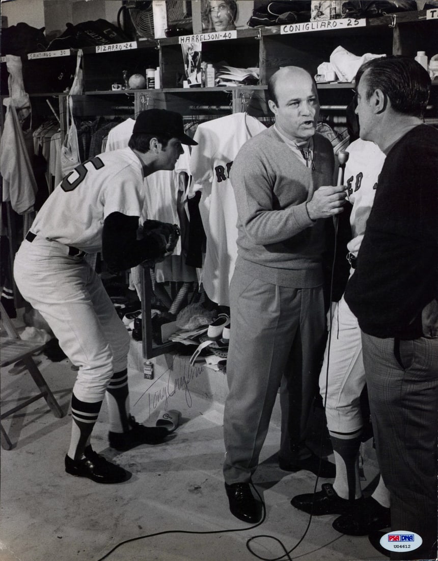 Tony Conigliaro Signed 11x14 B&W Photo Boston Red Sox PSA/DNA: Tony Conigliaro Signed 11x14 B&W Photo Boston Red Sox PSA/DNA This authentic 11x14 black and white photo features the legendary Tony Conigliaro, a prominent player for the Boston Red Sox. Personally s