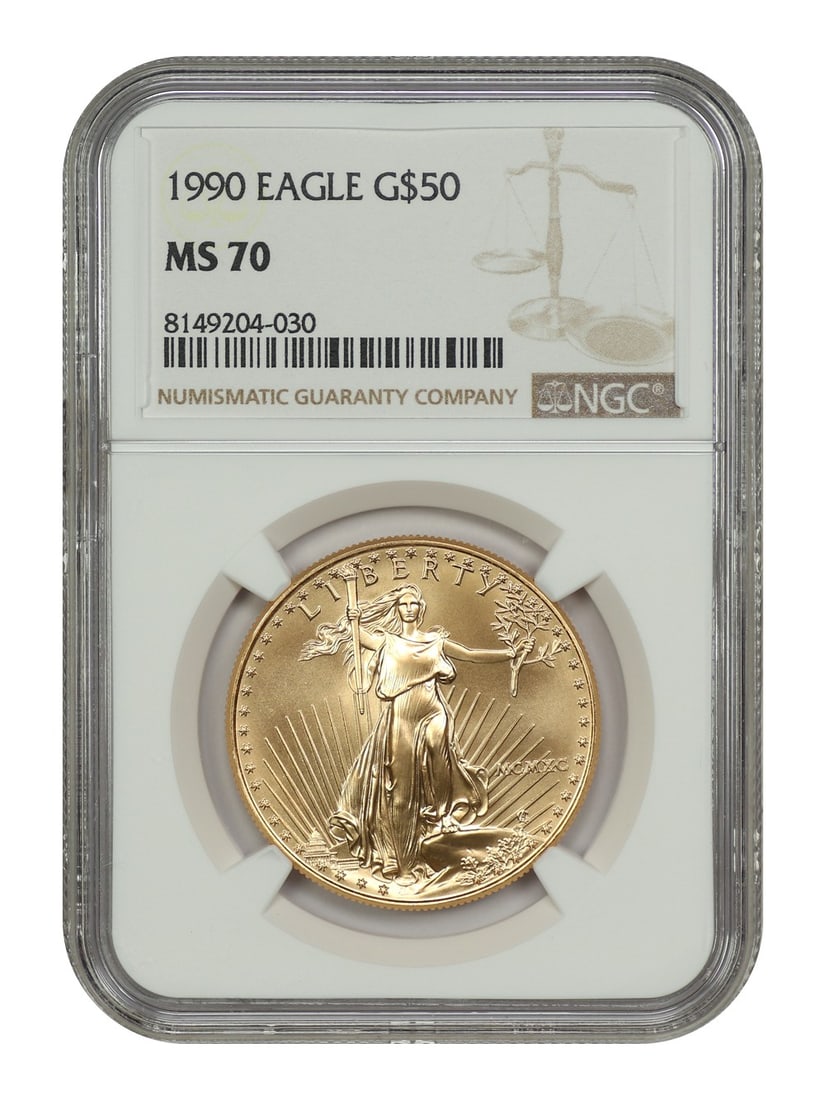 1990 $50 American Gold Eagle Coin NGC MS70 Uncirculated (1 of 4)