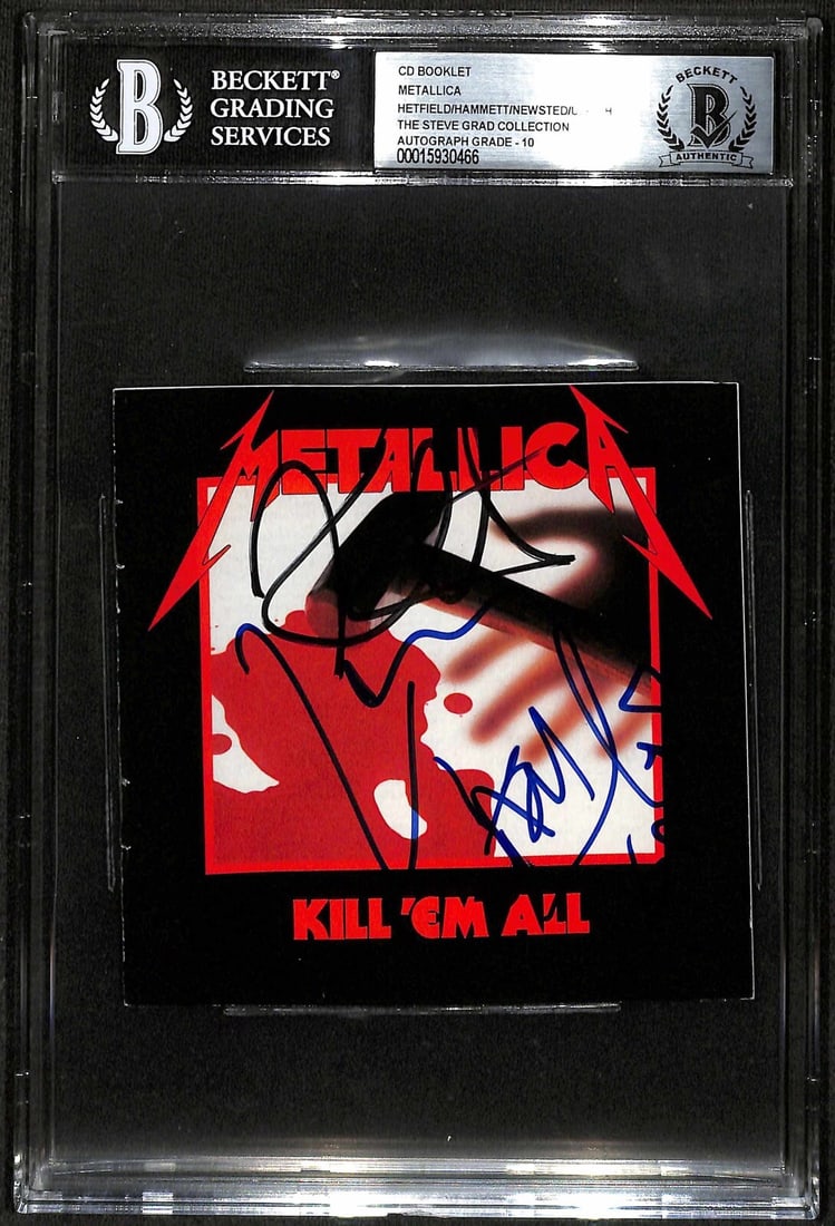 Metallica Kill 'Em All Signed CD Booklet by Hetfield Ulrich Hammett Newsted Beckett Authenticated (1 of 1)