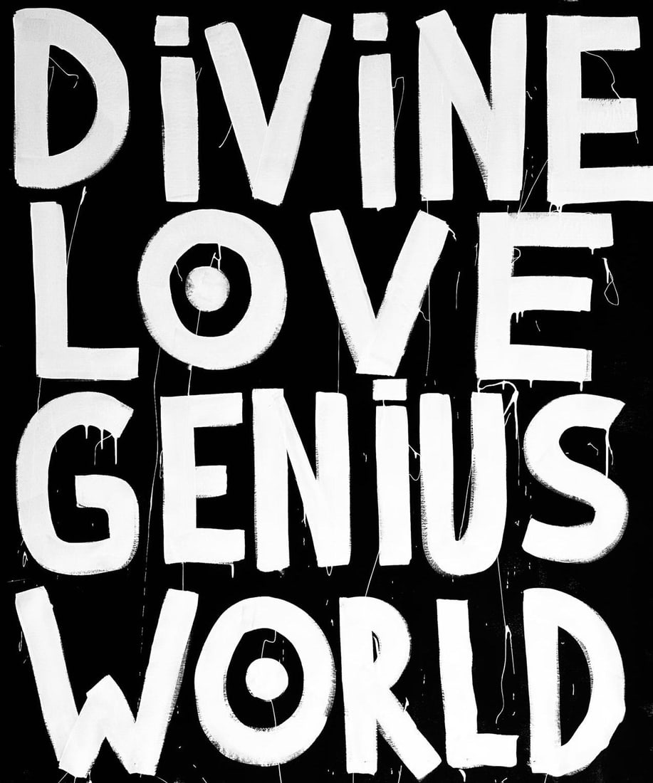 Vera Kochubey Divine Love Genius World 59x51 inch Neo-Expressionist Canvas Painting: Vera Kochubey Divine Love Genius World 59x51 inch Neo-Expressionist Canvas Painting Experience the striking power of Vera Kochubey's "DIVINE LOVE GENIUS WORLD," a captivating painting that measures 59