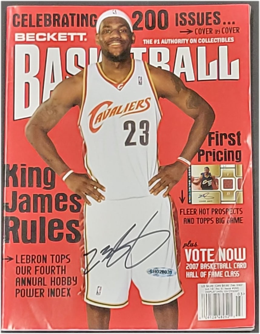 LeBron James Autographed Magazine Upper Deck Authentic Cleveland Cavaliers: LeBron James Autographed Magazine Upper Deck Authentic Cleveland Cavaliers This original magazine features a stunning autograph from basketball superstar LeBron James. The magazine is an authentic pie