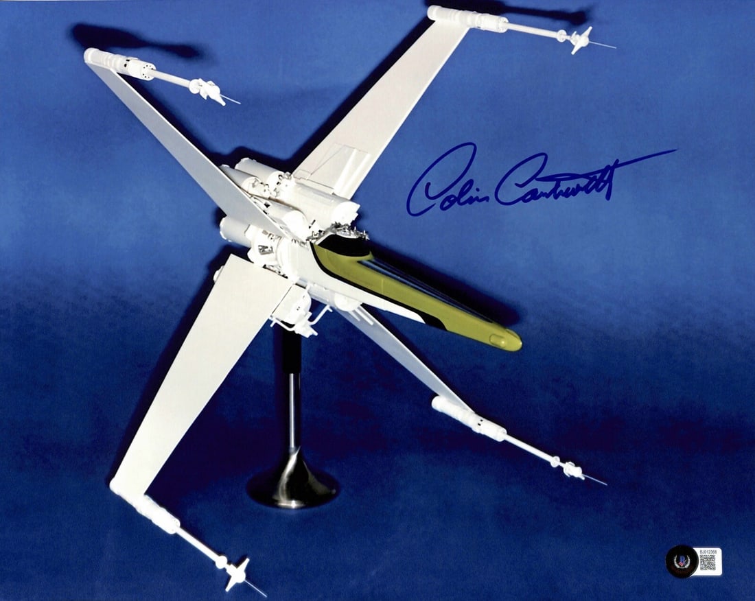 Signed 11x14 X-Wing Photo by Star Wars Concept Artist Colin Cantwell Beckett Authenticated: Signed 11x14 X-Wing Photo by Star Wars Concept Artist Colin Cantwell Beckett Authenticated This 11x14 color photograph features the X-Wing Fighter concept artwork for Star Wars and is hand-signed in b