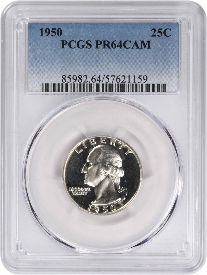 1950 Washington Quarter PR64CAM PCGS 90% Silver Proof Coin (1 of 2)