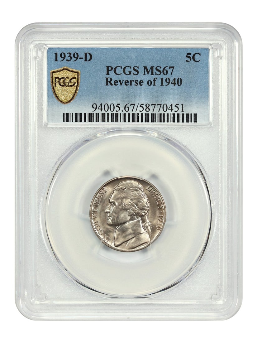 1939-D Jefferson Nickel 5C PCGS MS67 Denver Certification: 1939-D Jefferson Nickel 5C PCGS MS67 Denver Certification This is a 1939-D Jefferson Nickel, certified by PCGS with a grade of MS67, indicating it is uncirculated. Struck at the Denver Mint, this nick