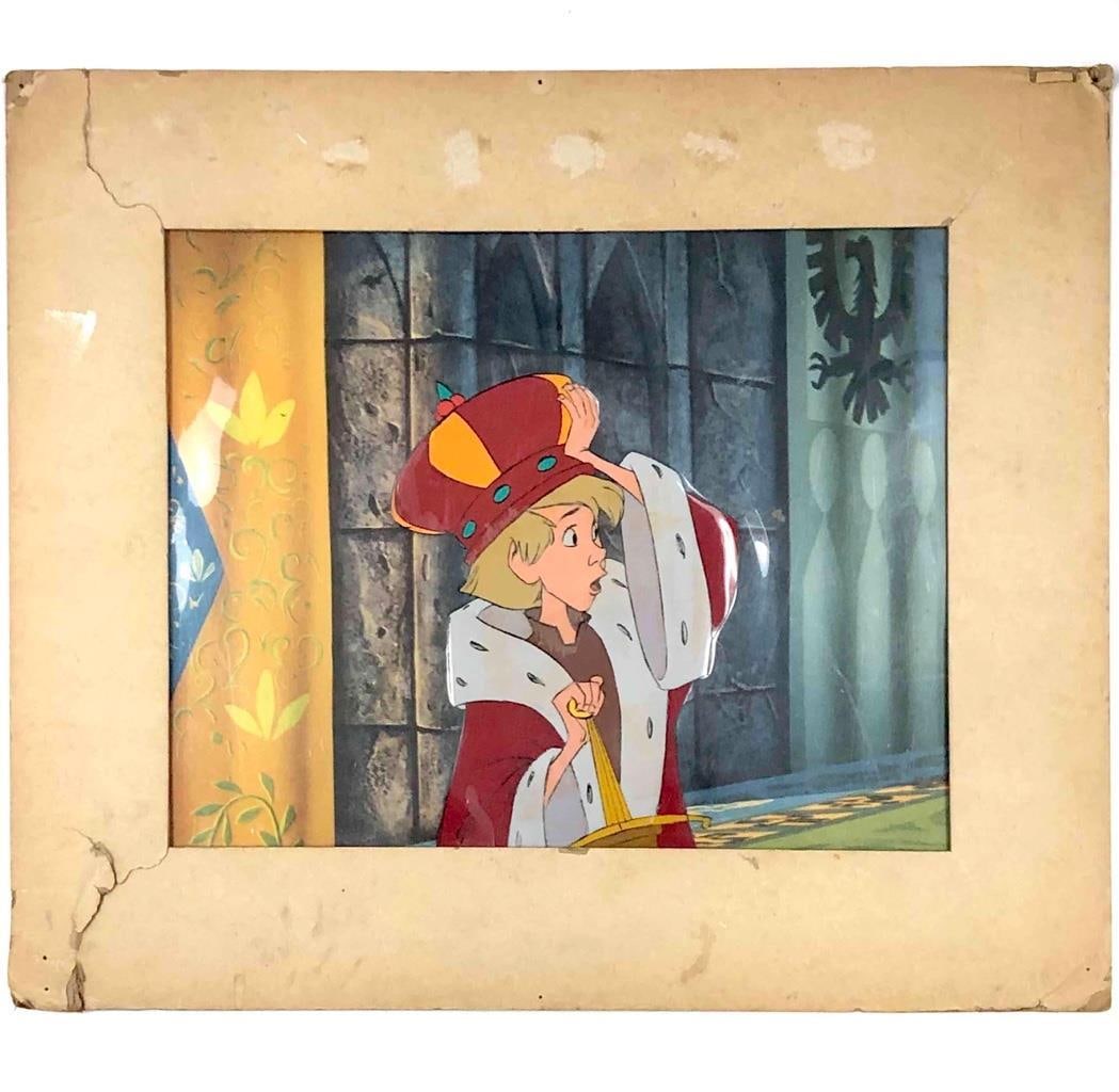Original 1963 Disney Cel The Sword In The Stone King Arthur: Original 1963 Disney Cel The Sword In The Stone King Arthur This original production art cel from Disney's 1963 animated classic "The Sword in the Stone" features the beloved character King Arthur. Th