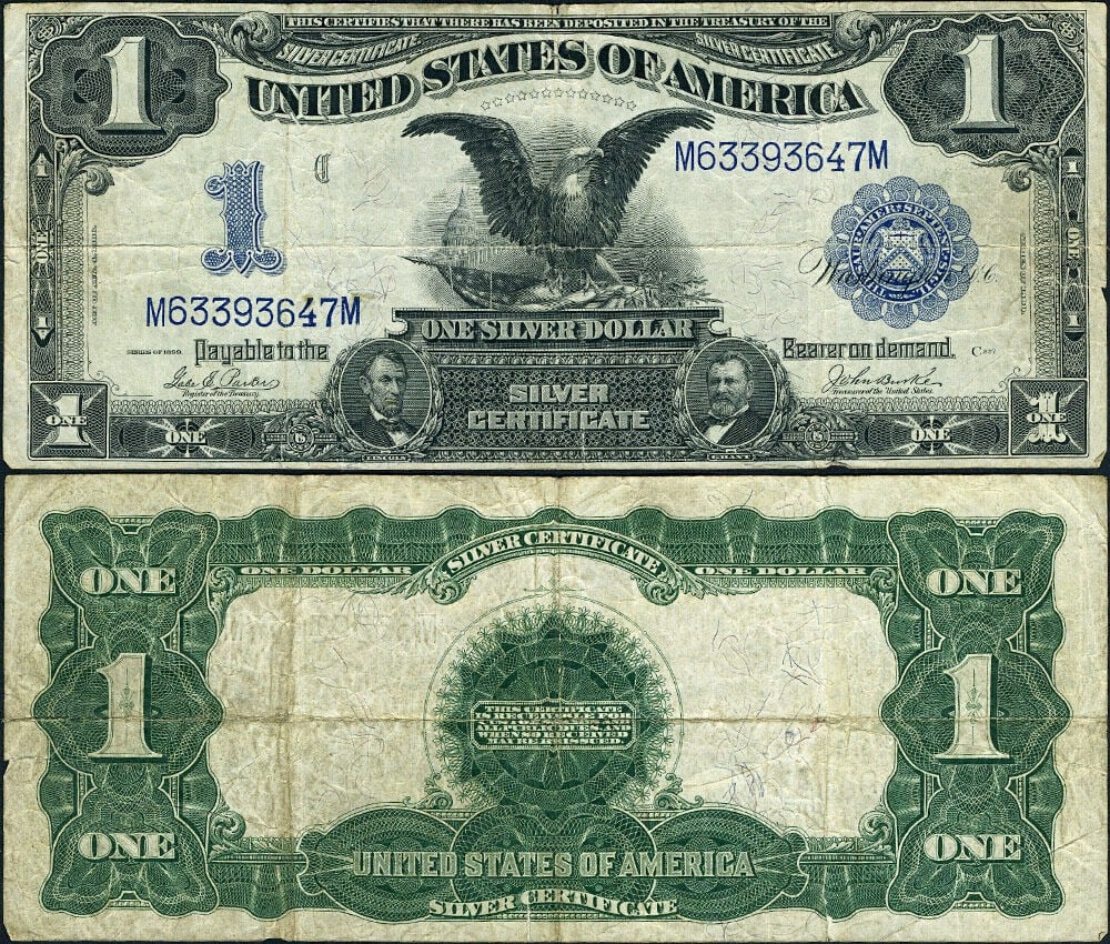 1899 $1 Silver Certificate FR. 232 Circulated VF Quality (1 of 3)