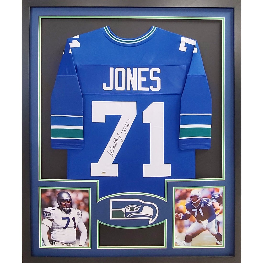 Walter Jones Autographed Framed Jersey Seattle Seahawks Schwartz Authenticated: Walter Jones Autographed Framed Jersey Seattle Seahawks Schwartz Authenticated This autographed Walter Jones framed jersey is a stunning piece for any Seattle Seahawks fan or sports memorabilia collec