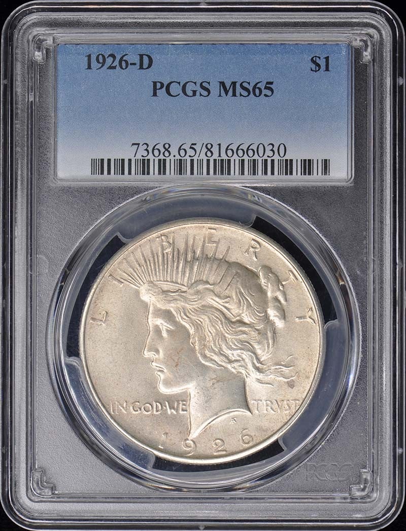 1926-D Peace Dollar PCGS MS65 Uncirculated Denver Mint Coin (1 of 2)