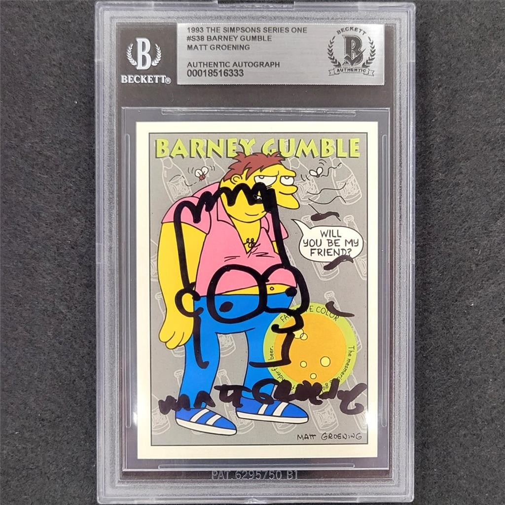 Matt Groening Signed 1993 Skybox Simpsons Trading Card PSA Authenticated (1 of 2)