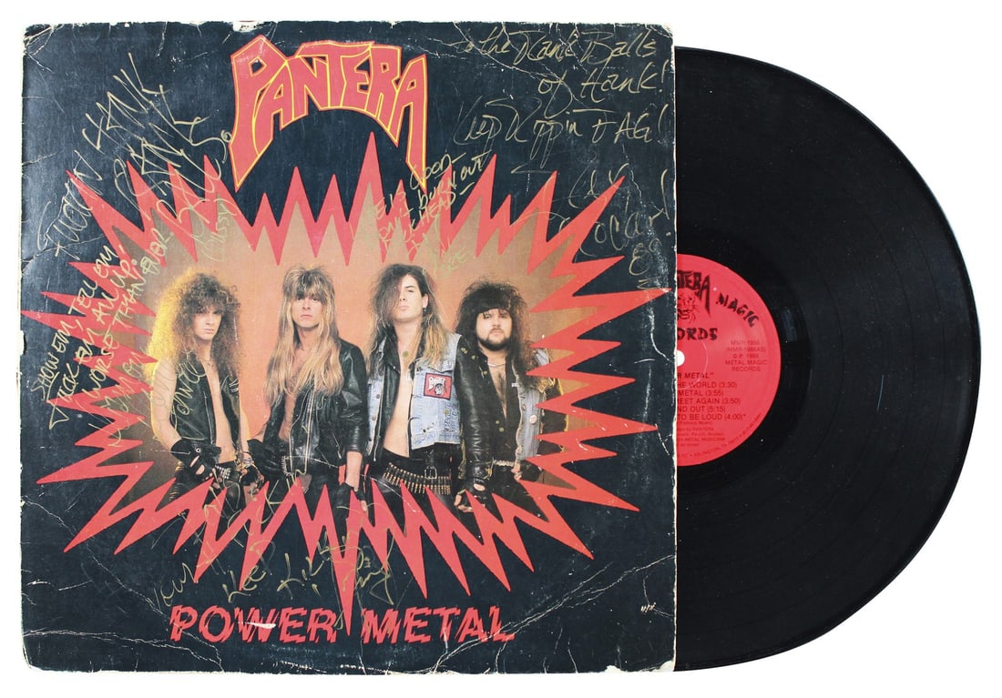 Pantera Signed Album Cover by Dimebag Darrell Vinnie Paul Phil Anselmo Rex Brown BAS COA (1 of 9)