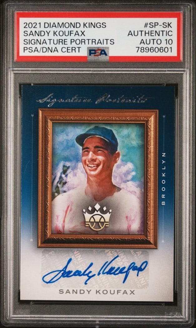 Sandy Koufax 2021 Diamond Kings Portraits PSA 10 Dodgers HOF Card: Sandy Koufax 2021 Diamond Kings Portraits PSA 10 Dodgers HOF Card Capture a piece of baseball history with this Sandy Koufax 2021 Diamond Kings Portraits Baseball Card. Graded by the Professional Spor