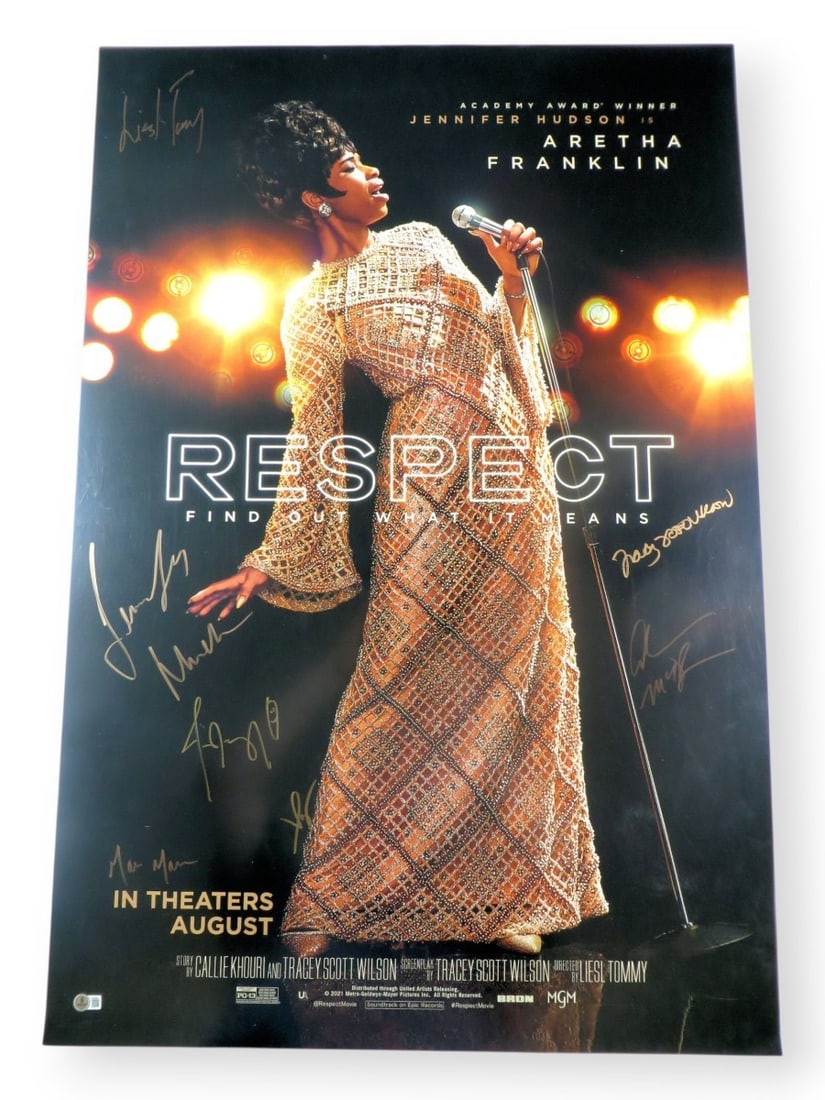 Respect Cast Autographed 27x40 Poster Jennifer Hudson Marlon Wayans BAS: Respect Cast Autographed 27x40 Poster Jennifer Hudson Marlon Wayans BAS This original 27x40 poster from the film 'Respect' features the autographs of the cast, including Jennifer Hudson, Marlon Wayans