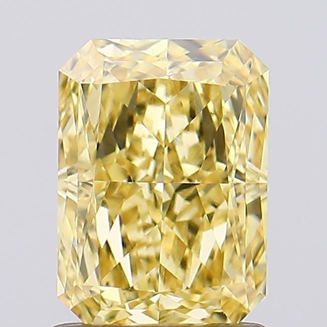 Loose Diamond - RADIANT 1.42ct Fancy Intense Yellow VVS2: Loose Diamond - RADIANT 1.42ct Fancy Intense Yellow VVS2 Source: This is a real non-mined Diamond that has been grown in a lab Shape: RADIANT Carats: 1.42 Color: Fancy Intense Yellow Certification: