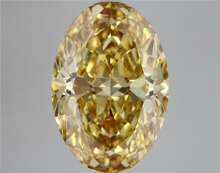 Loose Diamond - OVAL 11.0ct Fancy Vivid Yellow VS1: Loose Diamond - OVAL 11.0ct Fancy Vivid Yellow VS1 Source: This is a real non-mined Diamond that has been grown in a lab Shape: OVAL Carats: 11.0 Color: Fancy Vivid Yellow Certification: IGI Video: