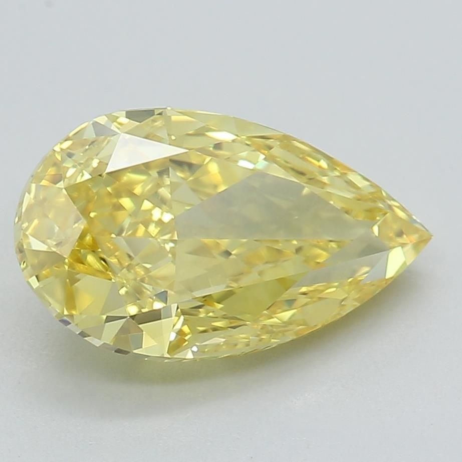 Loose Diamond - PEAR 1.64ct Fancy Vivid Yellow VVS2: Loose Diamond - PEAR 1.64ct Fancy Vivid Yellow VVS2 Source: This is a real non-mined Diamond that has been grown in a lab Shape: PEAR Carats: 1.64 Color: Fancy Vivid Yellow Certification: IGI Video: