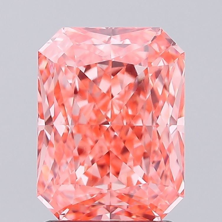 Loose Diamond - RADIANT 2.14ct Fancy Vivid Pink VVS2: Loose Diamond - RADIANT 2.14ct Fancy Vivid Pink VVS2 Source: This is a real non-mined Diamond that has been grown in a lab Shape: RADIANT Carats: 2.14 Color: Fancy Vivid Pink Certification: IGI Video:
